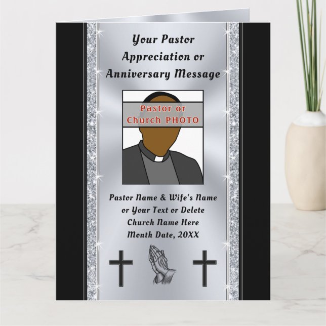 Stunning Personalised Pastor Appreciation Cards (Front)