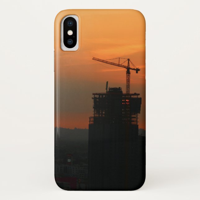 Stunning Phone Case with tower crane at sunset (Back)
