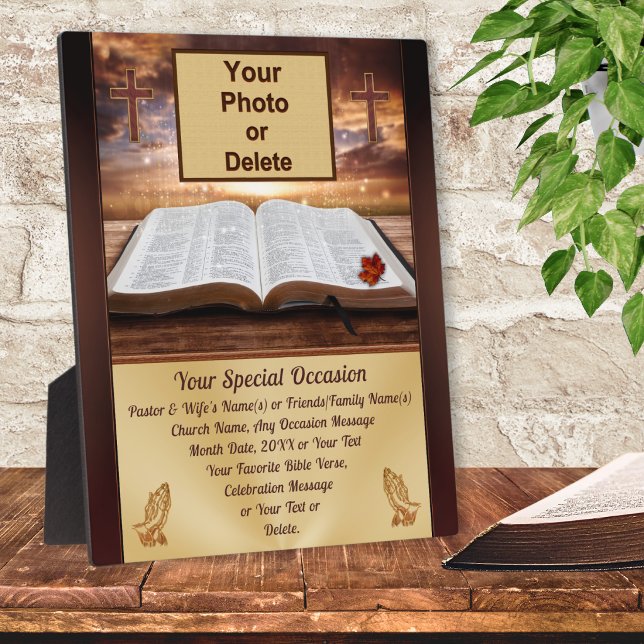 Stunning Photo and Personalised, Christian Plaques (Pastor ordination gifts, pastor retirement gifts or any occasion. Personalized Christian plaques.)