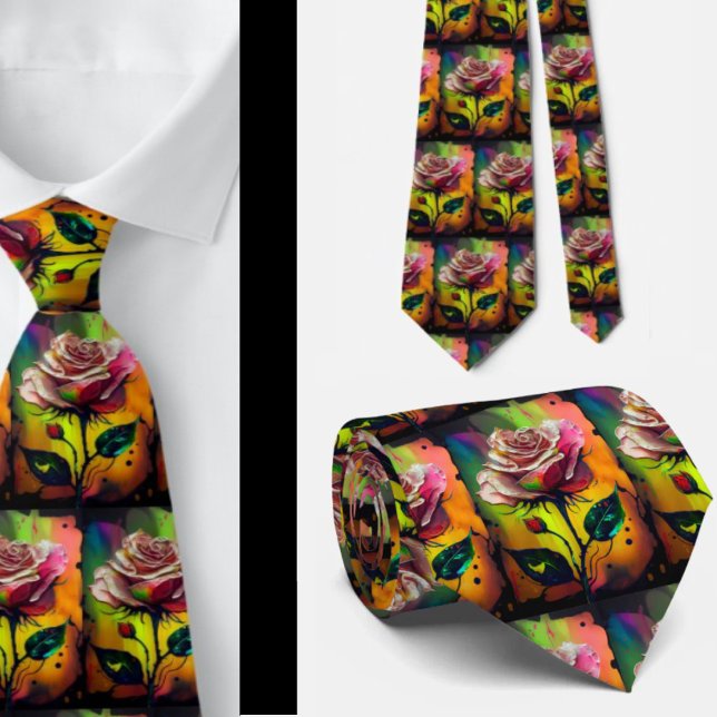 Stunning Pink Abstract Roses Formal Necktie  (Creator Uploaded)