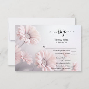 Stunning Pink Daisies RSVP Meal Choice  Card