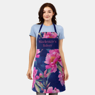 Stunning Pink Floral Bloom Personalized Apron