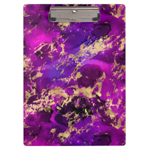 Stunning Pink & Gold Marble Galaxy Clipboard