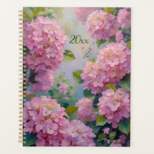 Stunning Pink Hydrangeas Oil Painting Style  Planner