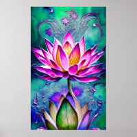 Stunning Pink Lotus Flower Portrait