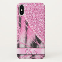 Stunning pinky glitter chain fur