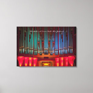 Stunning pipe organ wrapped canvas with title
