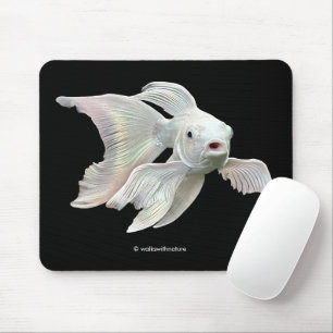 Stunning Platinum Butterfly Koi Carp Fish Mouse Pad