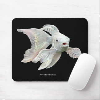 Stunning Platinum Butterfly Koi Carp Fish Mouse Pad
