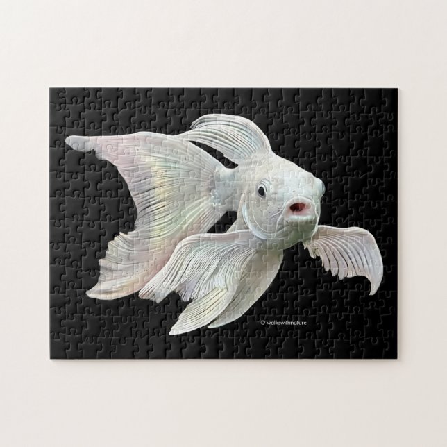 Stunning Platinum Butterfly Koi Carp Jigsaw Puzzle (Horizontal)