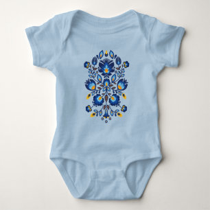 💙💛🧡Stunning polish Folk Wycinanki  Baby Bodysuit