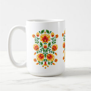 💛🧡❤️Stunning polish Folk Wycinanki Coffee Mug