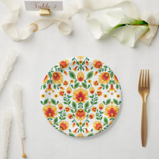 💛🧡❤️Stunning polish Folk Wycinanki Paper Plate