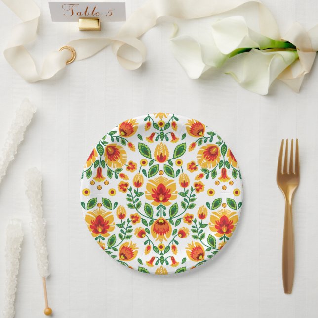 💛🧡❤️Stunning polish Folk Wycinanki  Paper Plate (Wedding)