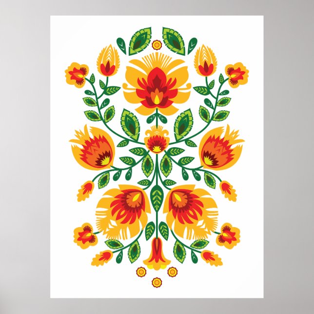 💛🧡❤️Stunning polish Folk Wycinanki  Poster (Front)
