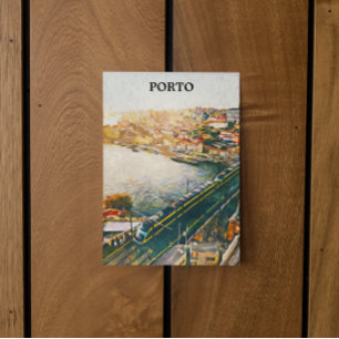 Stunning Porto Portugal Oil Painting Postcard