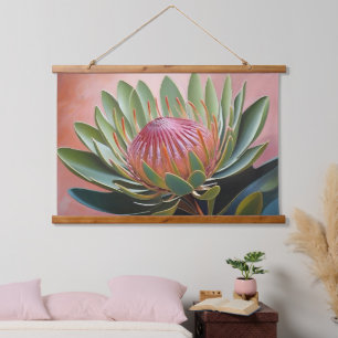 Stunning Protea Painting Vibrant Floral Hanging Tapestry