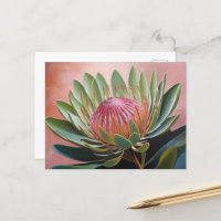 Stunning Protea Painting Vibrant Floral 
