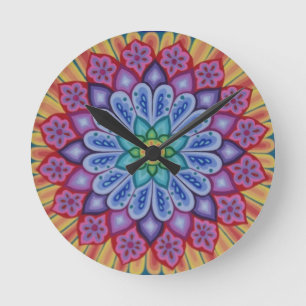Stunning psychedelic Mandala clock by Soozie Wray