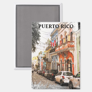 Stunning Puerto Rico Vintage Travel Magnet