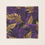 Stunning Purple and Gold Floral Leaf Chiffon Scarf<br><div class="desc">Stunning Purple and Gold Floral Leaf Chiffon Scarf</div>