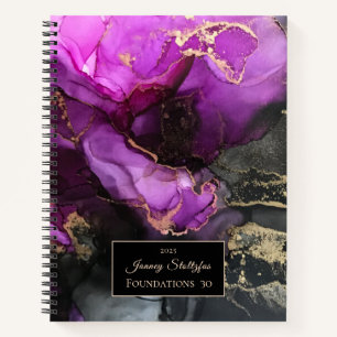 Stunning Purple Black Gold Abstract Notebook