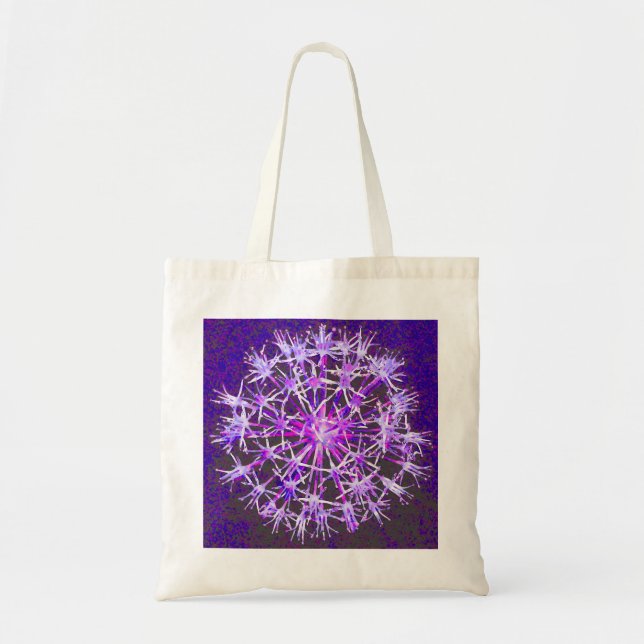 Stunning Purple Floral Tote Bag (Front)
