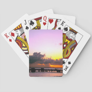 stunning purple gold orange sunset in mexico playing cards