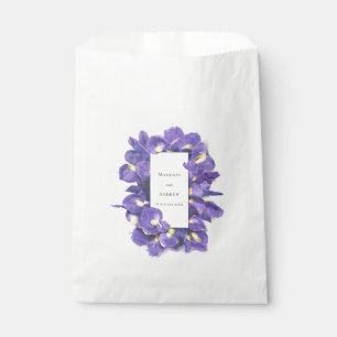 Stunning Purple Irises Watercolor Floral Wedding Favour Bags