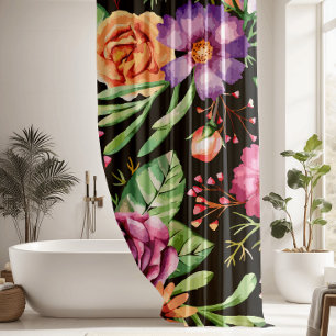 Stunning Purple, Pink Orange Floral Shower Curtain
