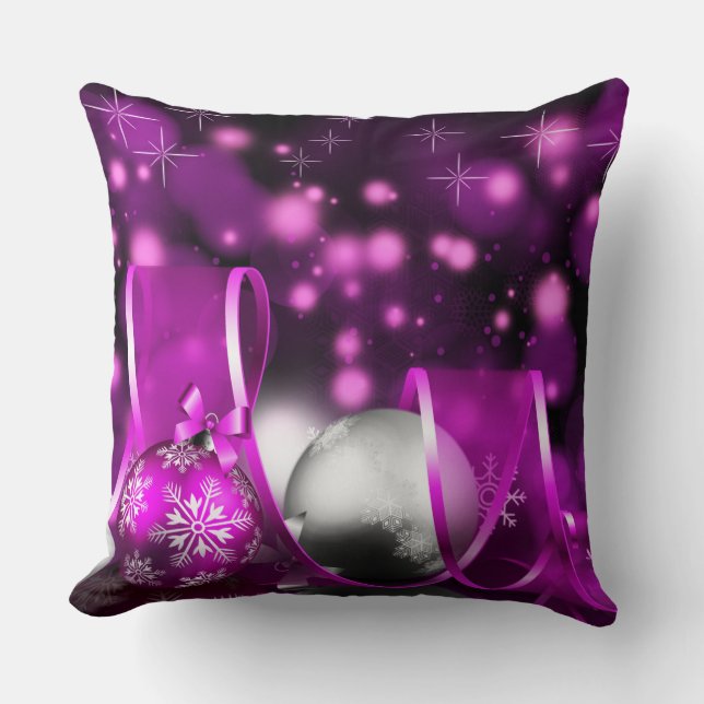 Stunning Purple Tone XmasThrow Pillow (Front)