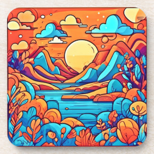 Stunning Rainbow Cartoonish Forest Coaster