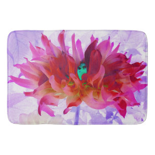Stunning Red and Hot Pink Cactus Dahlia Bath Mat