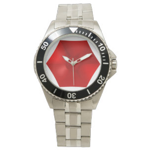 STUNNING RED CLASSIC STAINLESS STEEL WATCH