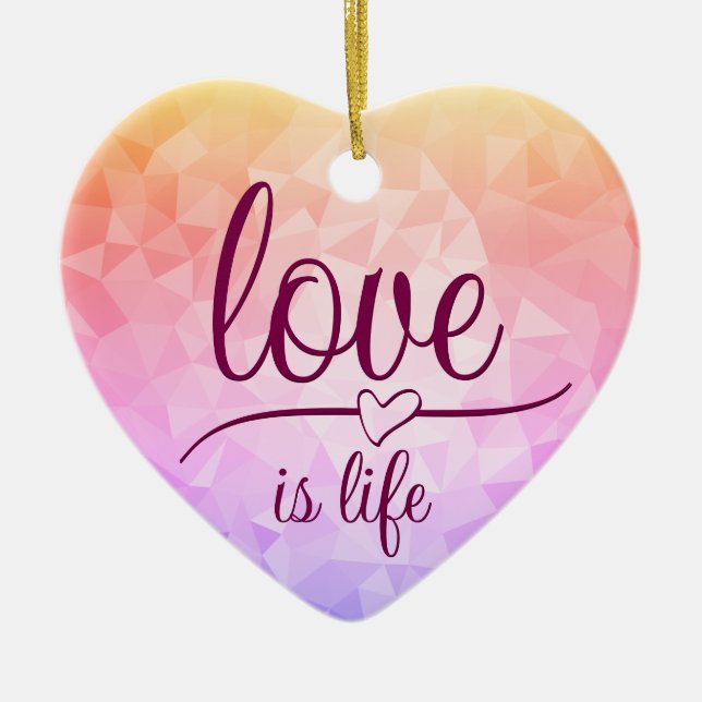 Stunning red heart ceramic ornament (Front)