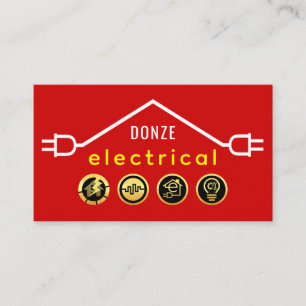 Stunning Red Plug Circuit Wiring Business Card