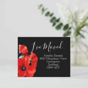 Stunning Red Poppy I've Moved Card