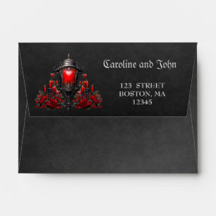 Stunning red roses and gate design envelope