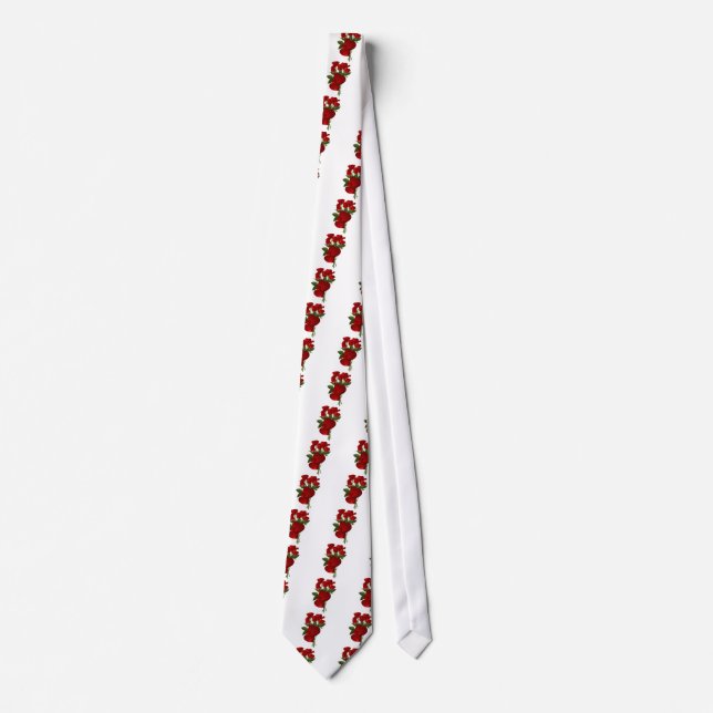 Stunning Red Roses and Hearts Tie (Front)