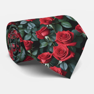 Stunning Red Roses Formal Necktie