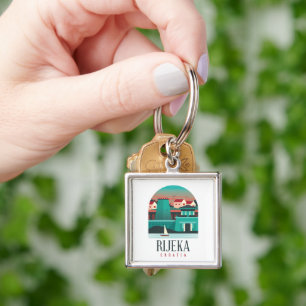Stunning Rijeka Croatia Vintage Travel Key Ring