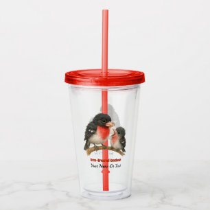 Stunning Rose Breasted Grosbeak Acrylic Tumbler