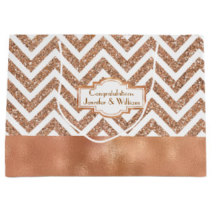 Stunning Rose Gold Custom Wedding Gift Bag