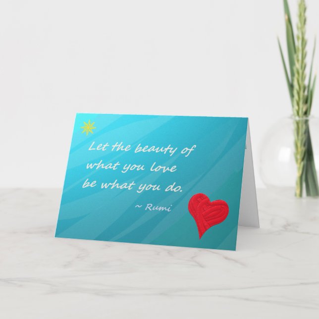 Stunning Rumi Quote Art Notecard (Front)