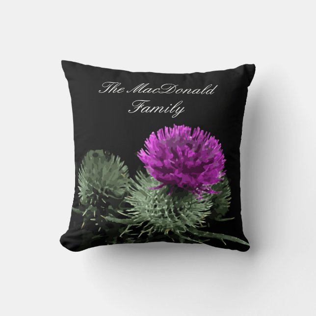 Stunning Scottish Thistle Family Clan Cushion (Front)