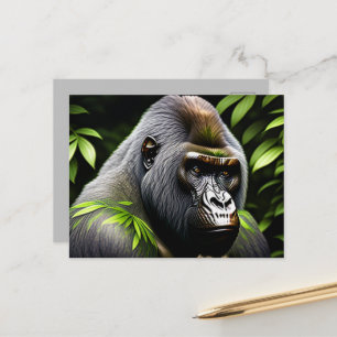 Stunning Silver Back Gorilla - Jungle King Postcard