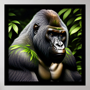 Stunning Silver Back Gorilla - Jungle King Poster