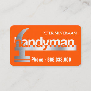 Stunning Silver Handyman Hammer Business Card