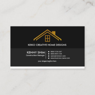 Stunning Simple Retro Gold Roof Dual Colour Business Card