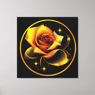 Stunning Single Gold Rose Canvas Print